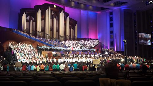 A choir in a grand room